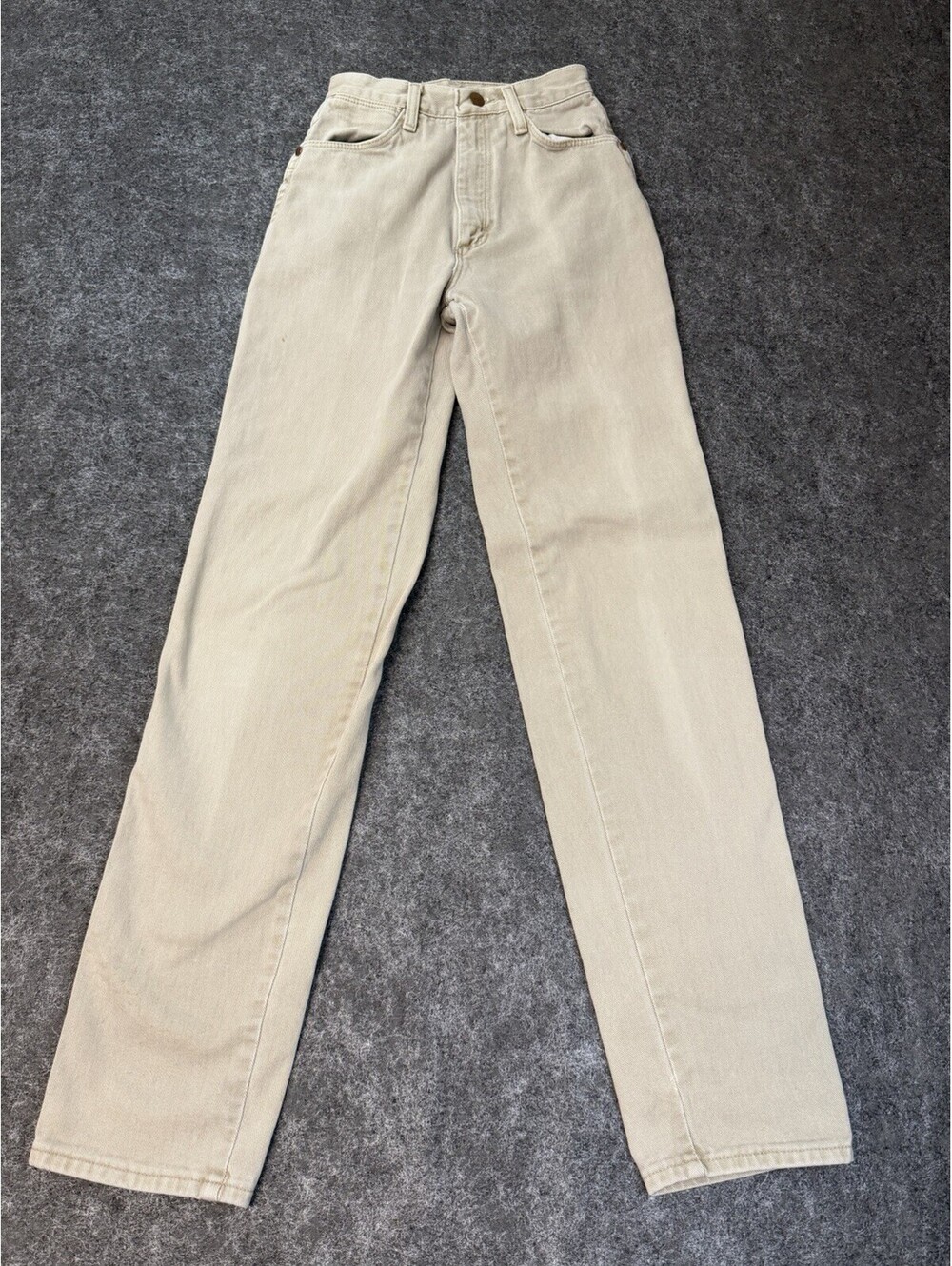 Vintage Wrangler Made in USA High Rise Khaki Jeans Womens 24X32 100% Cotton